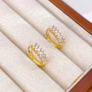 1 Pair Minimalist Geometric Plating Inlay 304 Stainless Steel Zircon Earrings