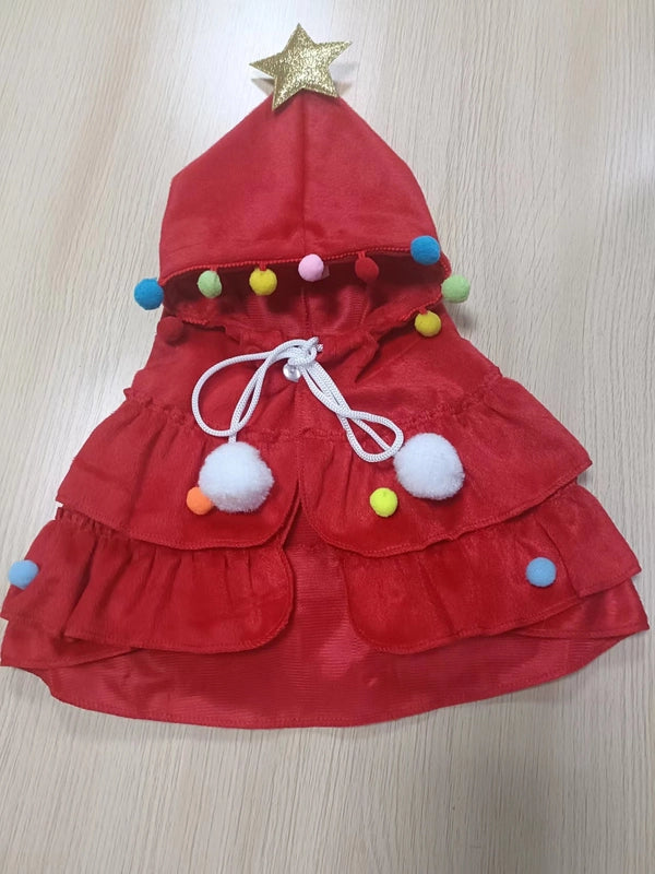 New Christmas Pet Clothes Small And Medium-sized Keji Fadou Christmas Tree Dog Cape Shawl Spot