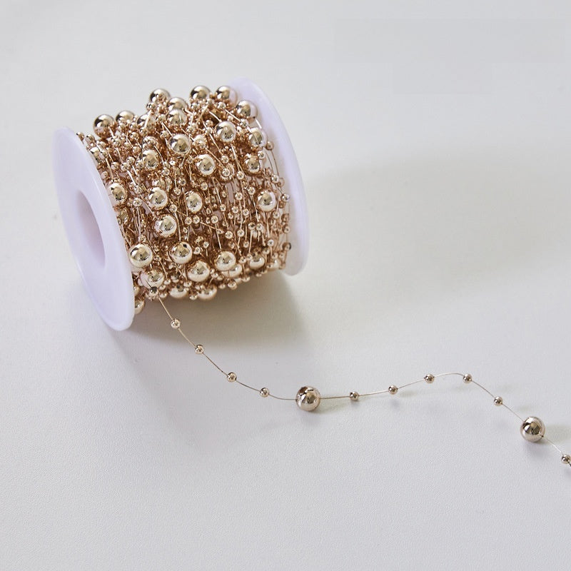 2 Pieces Christmas Tree Hanging Ornaments Pearl String Bead Chain Wedding Hotel Decoration Scene Bead Chain