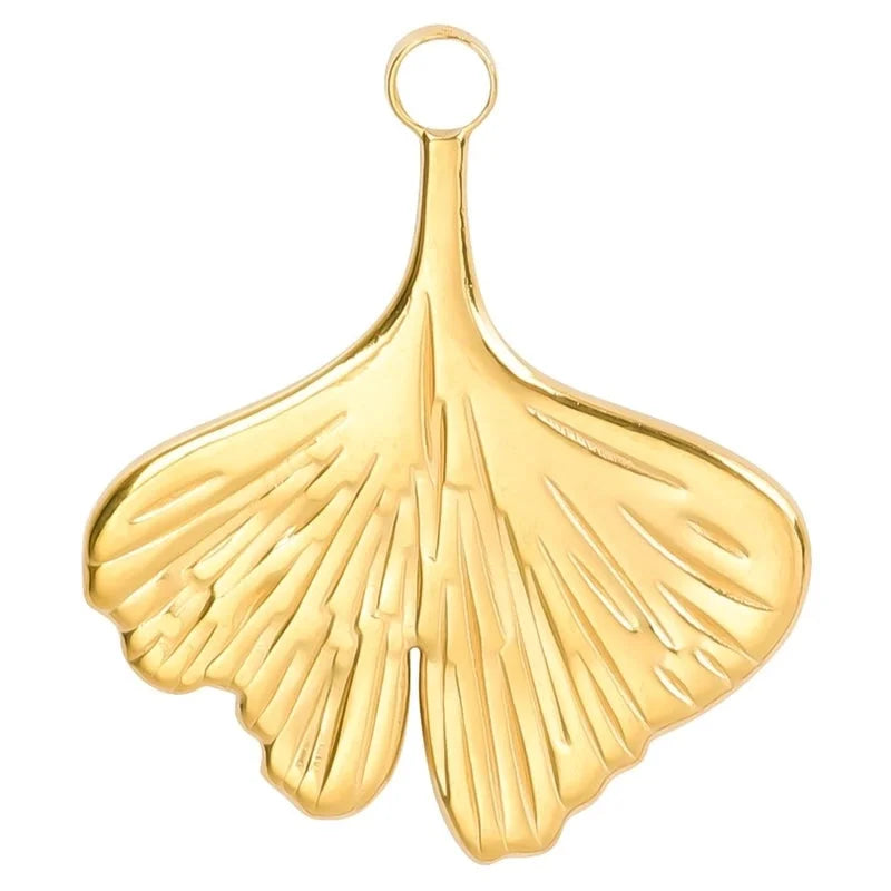 3 Pieces Casual Minimalist Ginkgo Leaf 304 Stainless Steel 18K Gold Plated Pendant Necklace Necklace Pendant