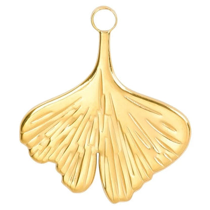 3 Pieces Casual Minimalist Ginkgo Leaf 304 Stainless Steel 18K Gold Plated Pendant Necklace Necklace Pendant