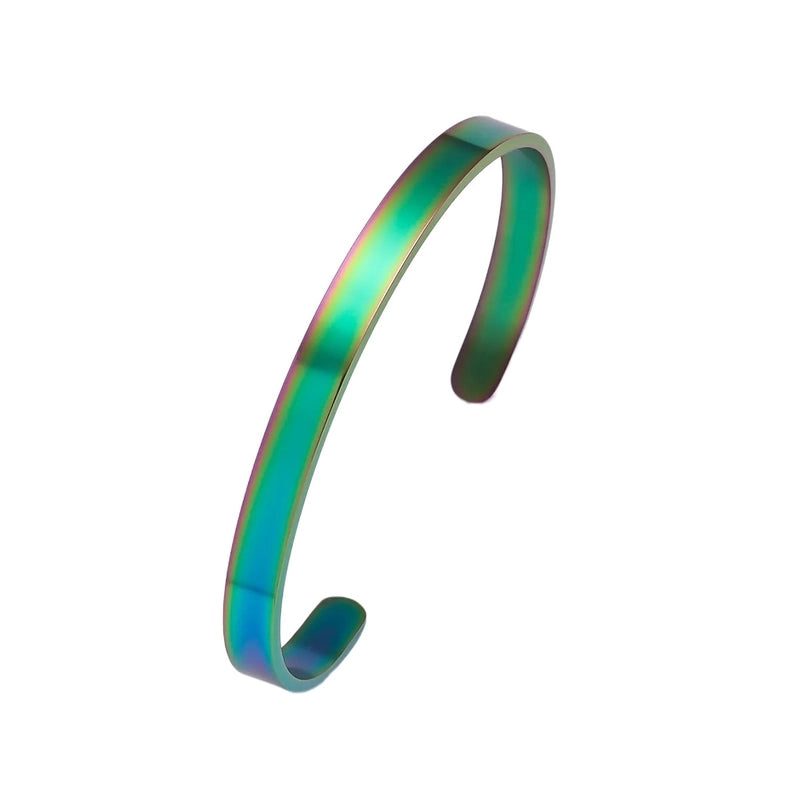 Minimalist Solid Color 304 Stainless Steel Bangle In Bulk