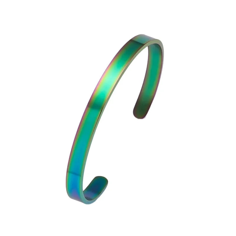 Minimalist Solid Color 304 Stainless Steel Bangle In Bulk