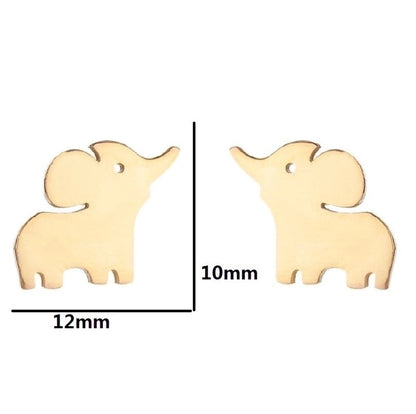 1 Pair Minimalist Animal Plating 304 Stainless Steel 18K Gold Plated Ear Studs