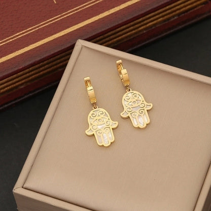 Stainless Steel 18K Gold Plated IG Style Minimalist Plating Palm Bracelets Necklace