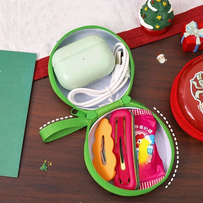 Unisex Animal Christmas Hat Tinplate Zipper Coin Purses