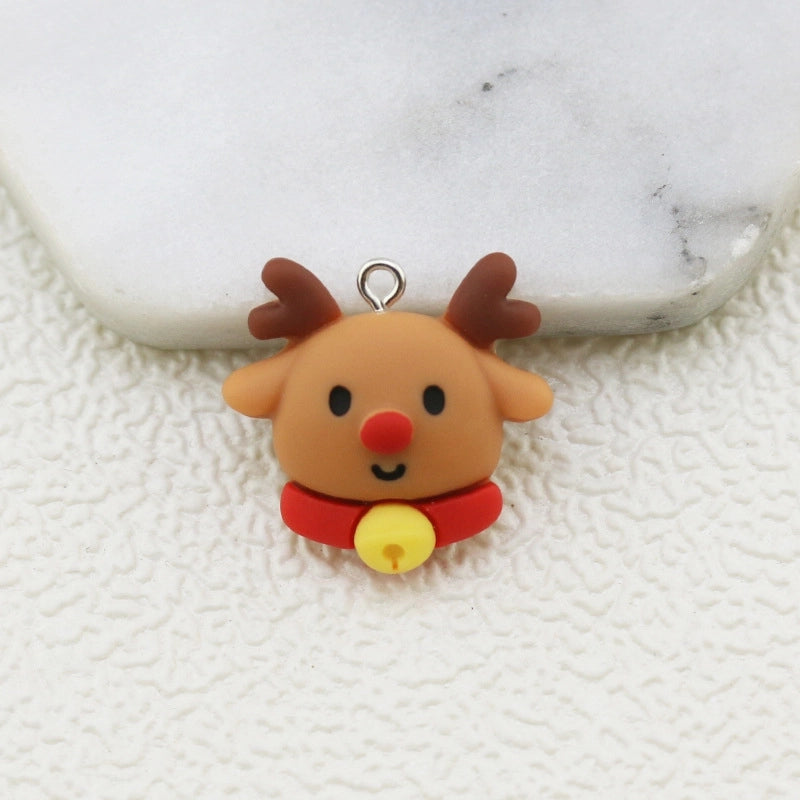 DIY Jewelry Accessories Resin Christmas Series Pendant Christmas Snowflake Hat Bear Key Chain Pendant Pendant