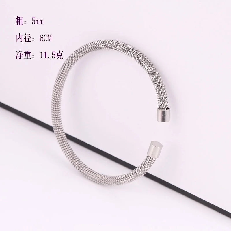 Casual Minimalist Solid Color Stainless Steel Plating Bangle