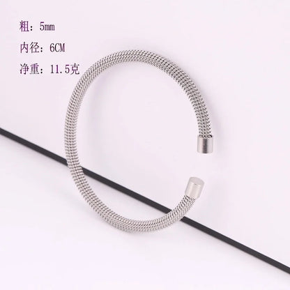 Casual Minimalist Solid Color Stainless Steel Plating Bangle
