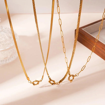 Casual Elegant Vintage Style Geometric Titanium Steel Plating Pendant Necklace