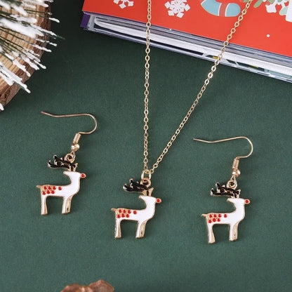 Cute Christmas Tree Santa Claus Christmas Socks Alloy Earrings Necklace