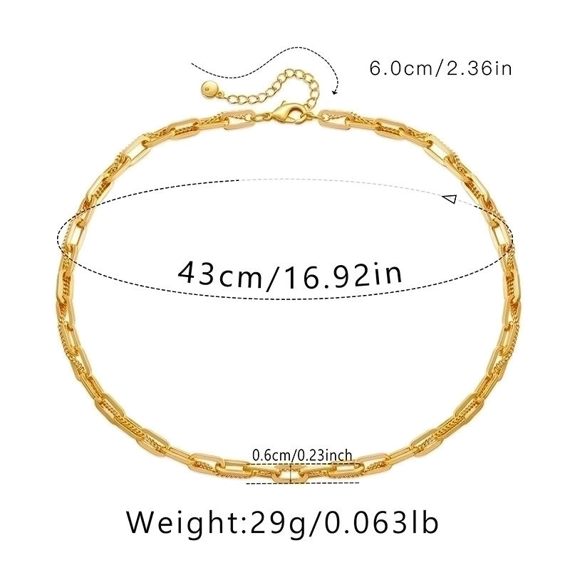 Ig Style Minimalist Solid Color Copper Plating Chain 18k Gold Plated Necklace