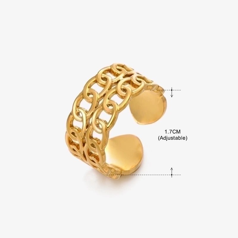 3 Pieces Basic Classic Style Geometric Leaf Stainless Steel Plating Open Rings