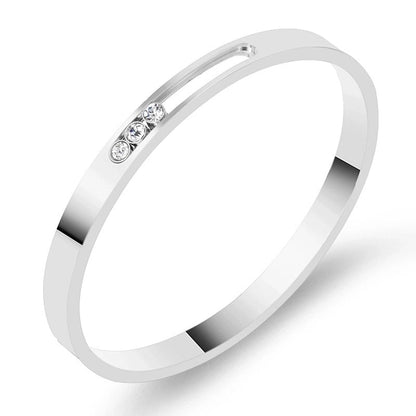 IG Style Geometric Solid Color Stainless Steel Zircon Bangle In Bulk