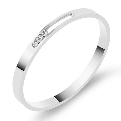 IG Style Geometric Solid Color Stainless Steel Zircon Bangle In Bulk