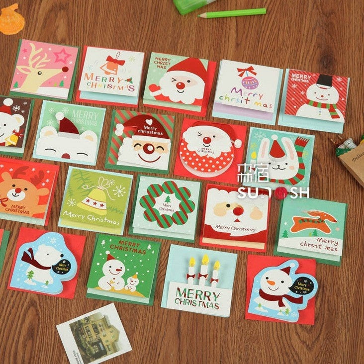 24pcs Christmas 3d Greeting Cards With Envelopes Cute Holiday Christmas Tree Hanging Cards