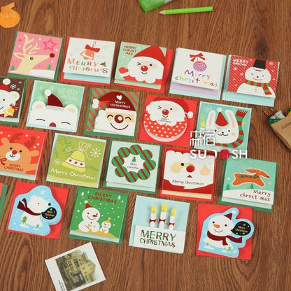 24pcs Christmas 3d Greeting Cards With Envelopes Cute Holiday Christmas Tree Hanging Cards