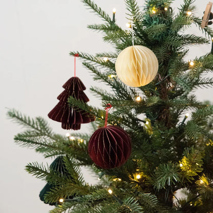 Hot Sale Christmas Paper Folding Honeycomb Christmas Tree Hanging Decoration Party Christmas Decoration Supplies Hanging Ornament