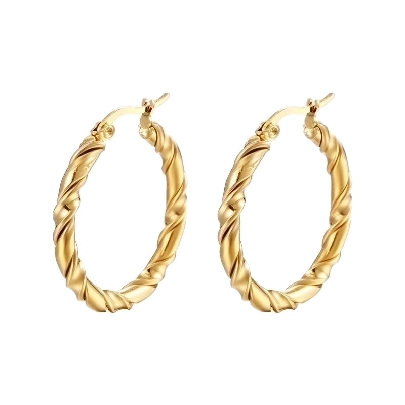1 Pair Fashion Solid Color Plating 201 Stainless Steel 18K Gold Plated Earrings