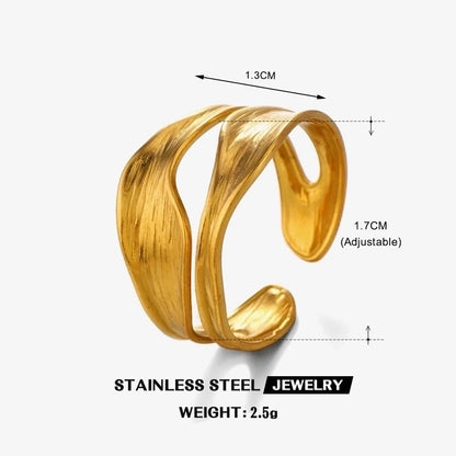 Hip-Hop Minimalist Classic Style Geometric 304 Stainless Steel 18K Gold Plated Open Rings