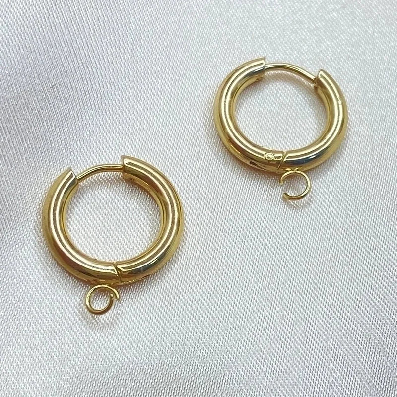 1 Piece Minimalist Round Plating 201 Stainless Steel 18K Gold Plated Earrings