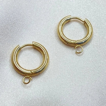 1 Piece Minimalist Round Plating 201 Stainless Steel 18K Gold Plated Earrings