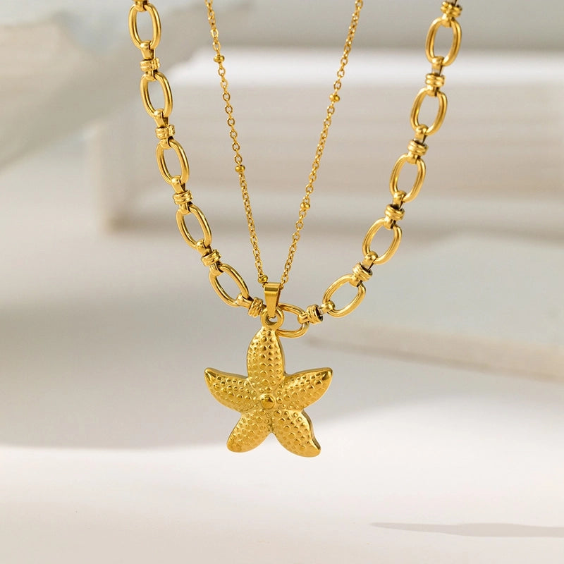 Modern Style Classic Style Devil's Eye Oval Heart Shape Titanium Steel Plating Stainless Steel Necklaces