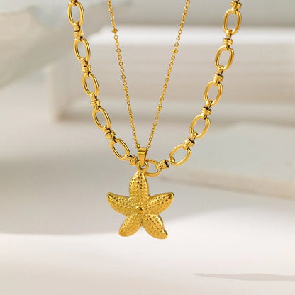 Modern Style Classic Style Devil's Eye Oval Heart Shape Titanium Steel Plating Stainless Steel Necklaces