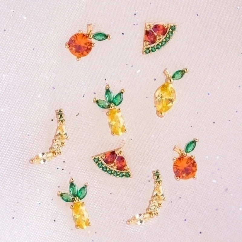 Ear Cartilage Rings & Studs Fashion Fruit Brass Artificial Gemstones