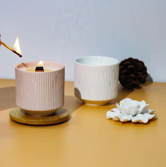 Christmas Casual Elegant Minimalist Solid Color Ceramics Candle Cup
