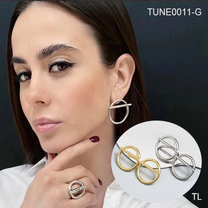 1 Pair Elegant Vacation Minimalist C Shape U Shape Solid Color 304 Stainless Steel 18K Gold Plated Earrings Ear Studs