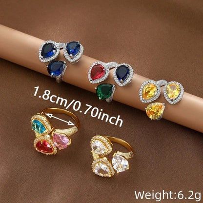 Copper Geometric Open Rings