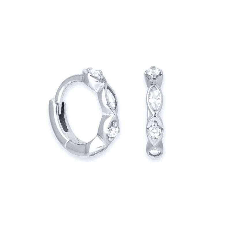 1 Pair Retro Round Copper Zircon Hoop Earrings