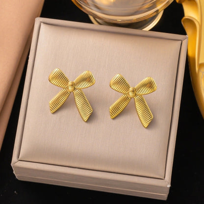 1 Pair Minimalist Star Heart Shape Plating Titanium Steel Drop Earrings Ear Studs