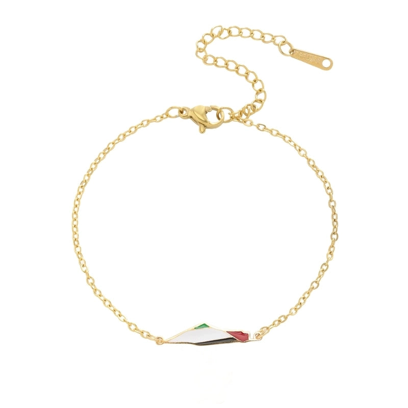 Retro Map Titanium Steel Bracelets Drawstring Bracelets In Bulk