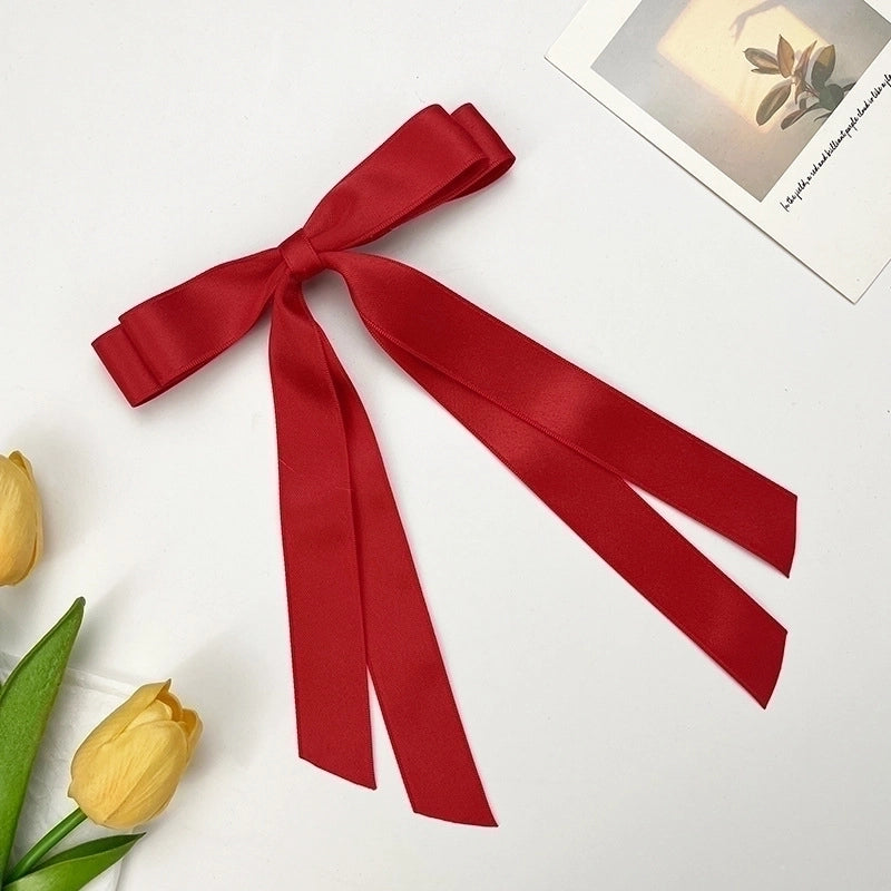 Korean Style Double-layer Bow Ribbon Hairclip Women's Ballet Girl Side Clip Back Head Top Simple Hair Accessories