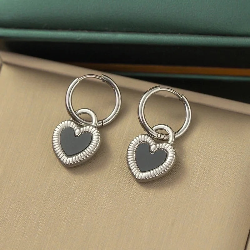 Casual Minimalist Heart Shape Titanium Steel Plating Inlay Pearl Shell Bracelets Earrings Necklace