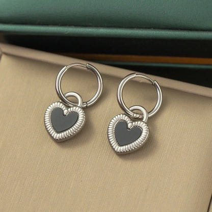 Casual Minimalist Heart Shape Titanium Steel Plating Inlay Pearl Shell Bracelets Earrings Necklace