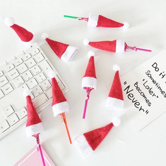 Christmas Decorations Lollipop Christmas Hat Candy Mini Christmas Hat Non-woven Children Christmas Gifts