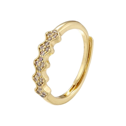 Casual Elegant Butterfly Copper Plating Inlay Zircon 18k Gold Plated Open Rings