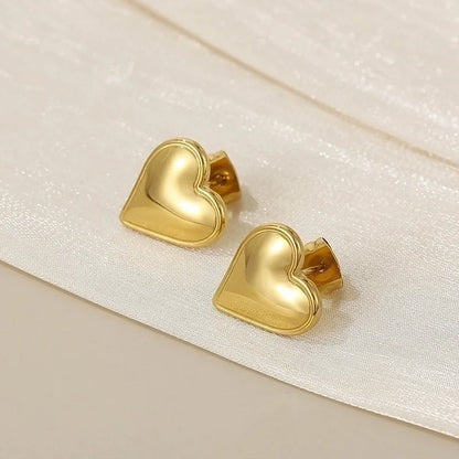 1 Pair Minimalist Classic Style Solid Color Stainless Steel 18K Gold Plated Drop Earrings