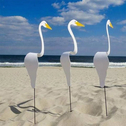 2 Pieces Swirl Bird Beach Flamingo Wind Chime Home Yard Backyard Party Garden Decoration Windmill