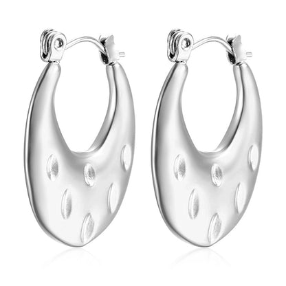 1 Pair Minimalist Classic Style Solid Color Plating 201 Stainless Steel 18K Gold Plated Earrings