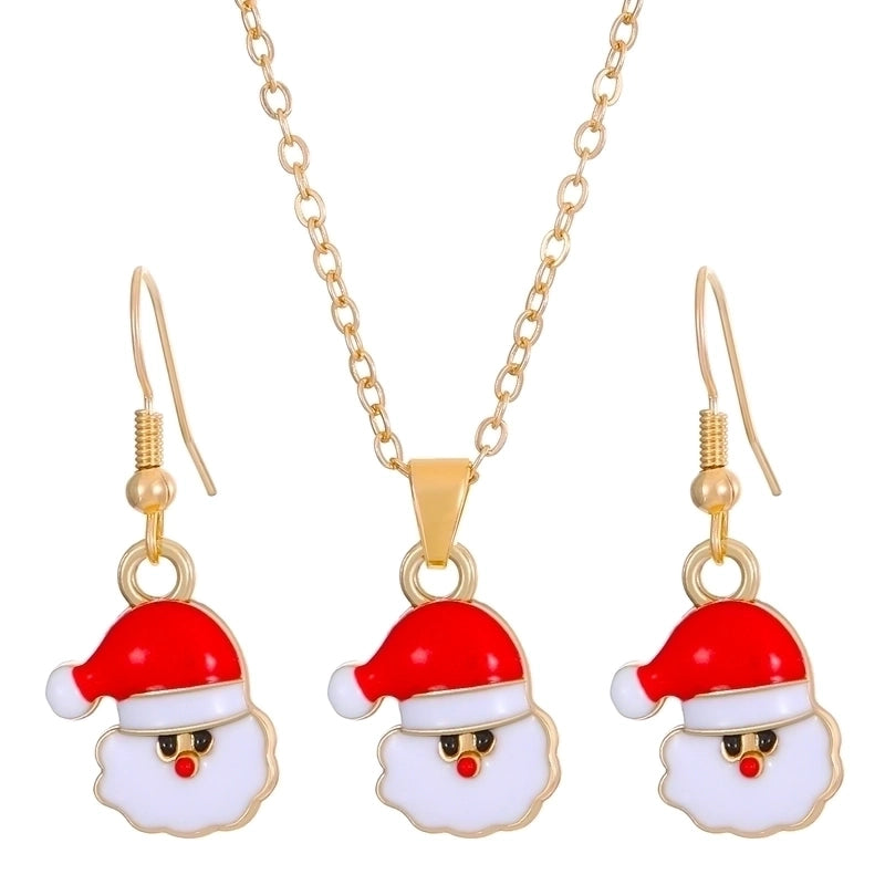 Cartoon Style Snowman Elk Alloy Plating 14k Gold Plated Christmas Women's Earrings Necklace