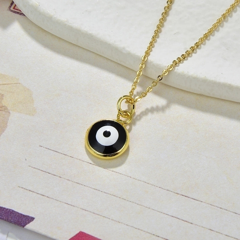 Fashion Devil\'s Eye Copper Enamel Pendant Necklace