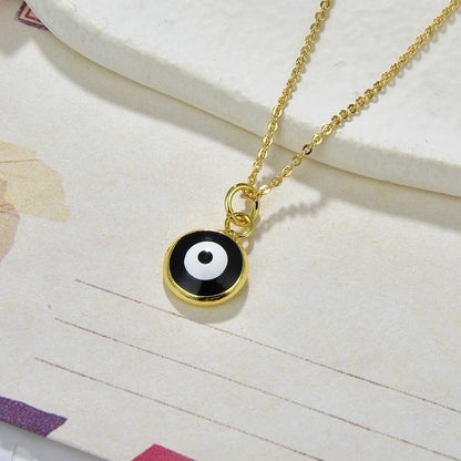 Fashion Devil\'s Eye Copper Enamel Pendant Necklace