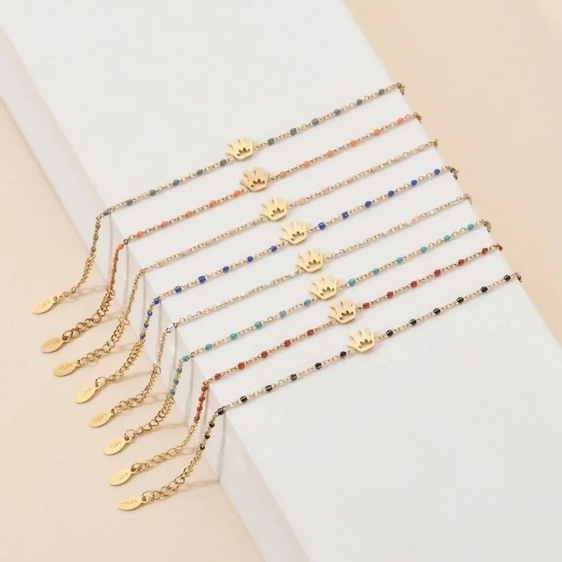 Minimalist Classic Style Crown Stainless Steel Plating Bracelets