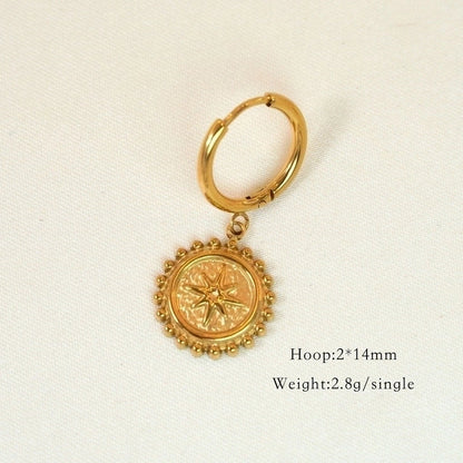 6 Pieces Minimalist Classic Style Heart Shape Plating Inlay 304 Stainless Steel Rhinestones Drop Earrings