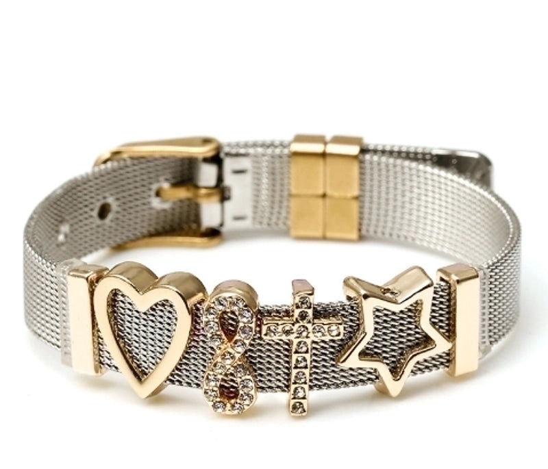 Minimalist Heart Shape Stainless Steel Plating Bangle