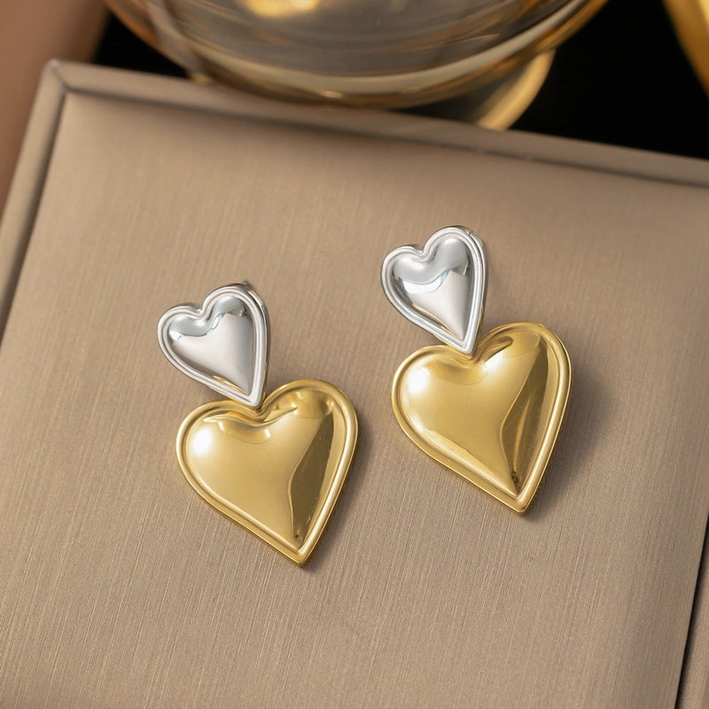 1 Pair Elegant Sweet Streetwear Geometric Plating Titanium Steel Earrings